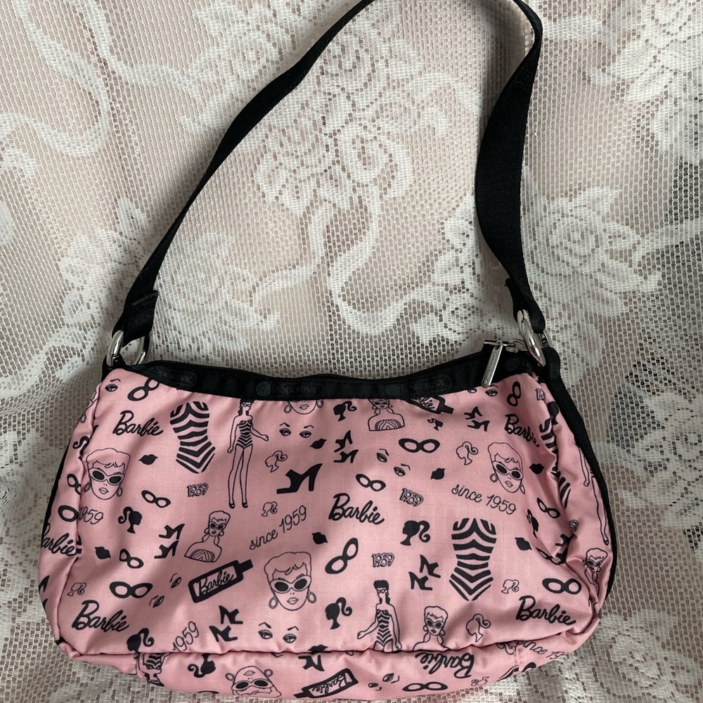 ✨Barbie x Lesportsac Logo Shoulder Purse Bag